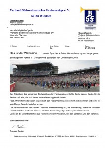 Danke vom Geschäftsführer VSF