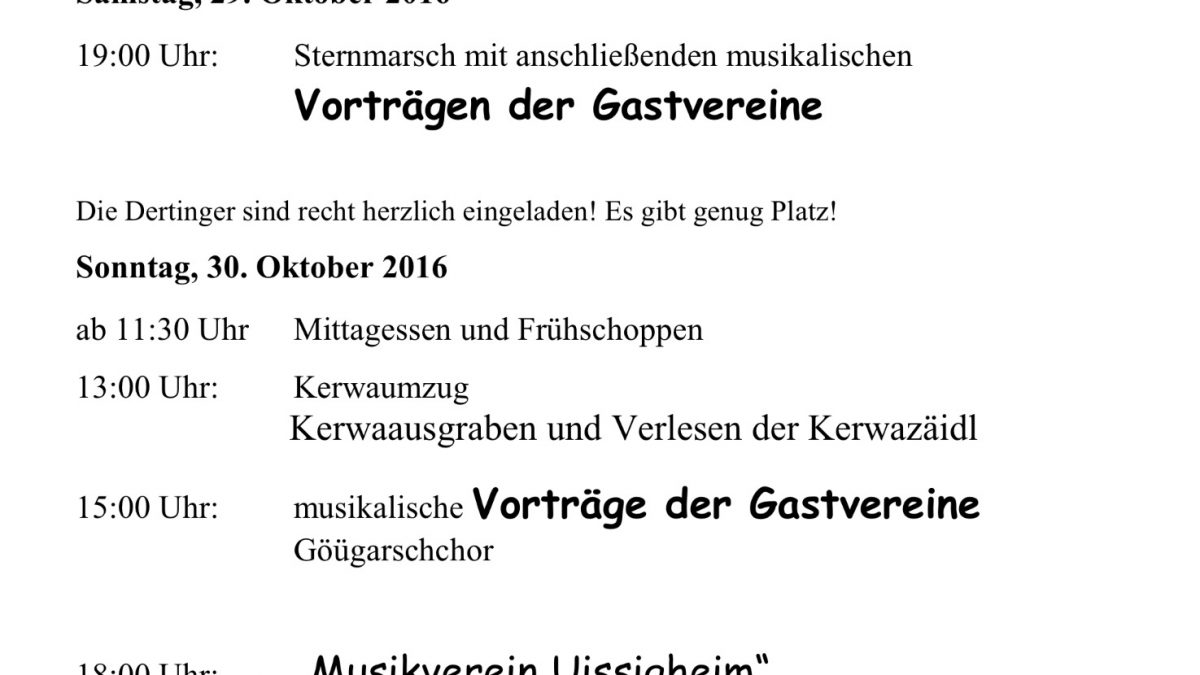 Kerwa Programm 2016